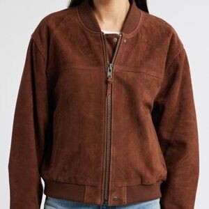 Nordstrom Treasure & Bond Suede Bomber Jacket NWOT